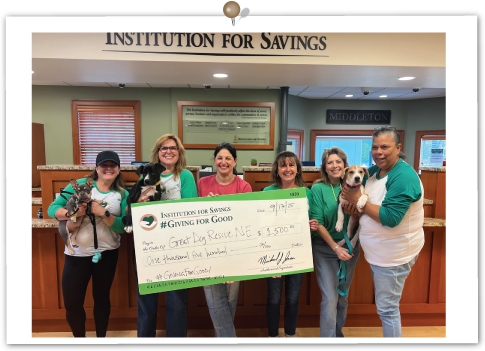 Middleton Giving for Good team donated to Great Dog Rescue New England