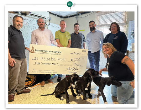 Giving for Good donation to Service Dog Project, Inc., in September 2024