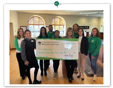 IFS employees from Storey Ave., Newburyport, with representatives from AgeSpan, November 2024

From left to right- Shelley DeSimone (Chief Human Resource Officer and Corporator of IFS), Sandra Jennings (Executive Administrative Assistant), and Maria Gudinas (Chief Development Officer). 