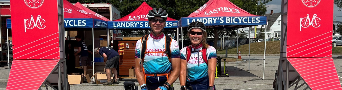 Mike and Kim at pan mass challenge finish line