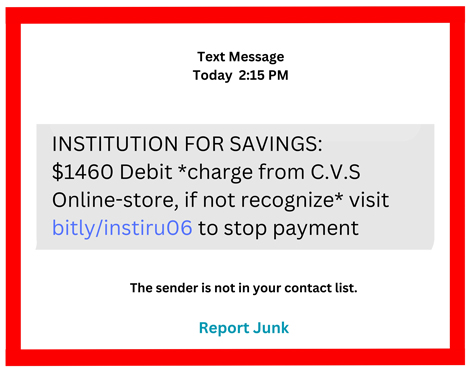 sample message of text fraud