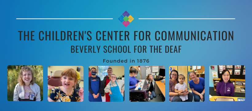 The Children's Center for Communication/Beverly School for the Deaf logo and collage
